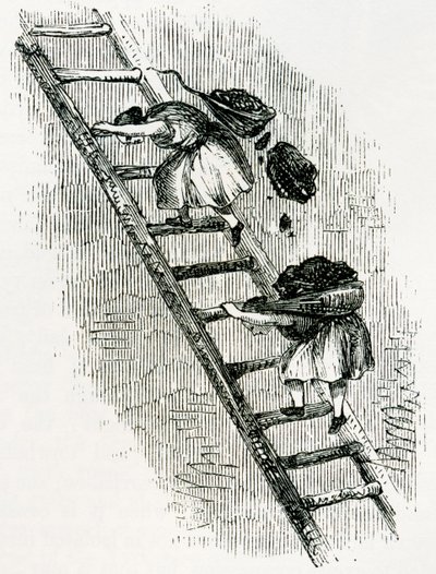 Women carrying coal to the surface in East Scotland mines, from 